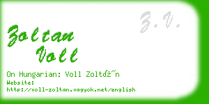 zoltan voll business card